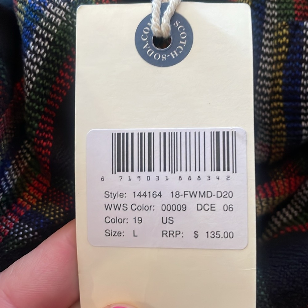 Scotch & Soda Men's Navy and Red Plaid Shirt - Picture 9 of 9